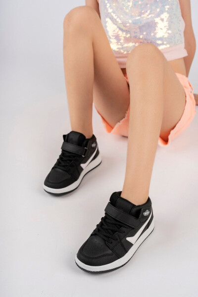 Long-Cuff Unisex Black Kids Sports Sneaker Shoes - 6