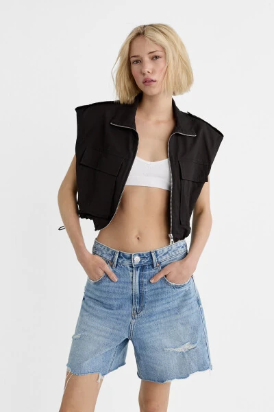 Long denim shorts - STRADIVARIUS