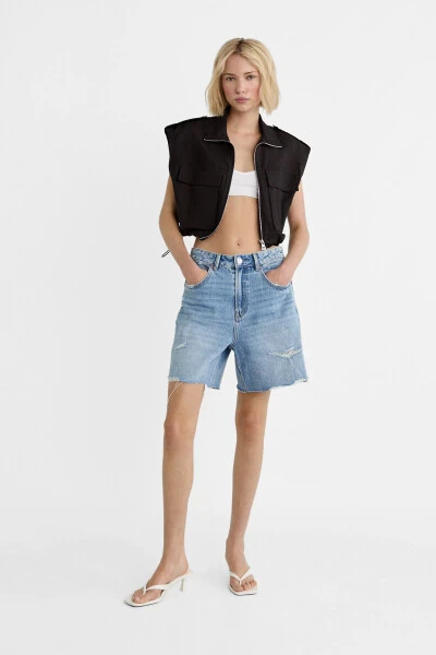 Long denim shorts - STRADIVARIUS (1)