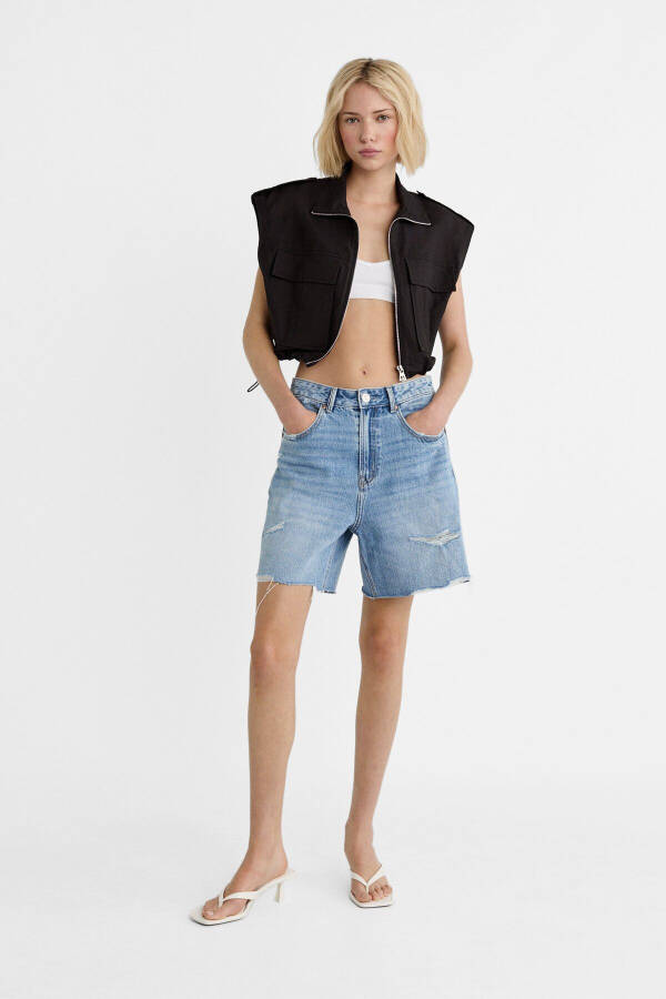 Long denim shorts - 2