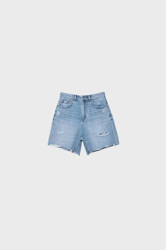 Long denim shorts - 6