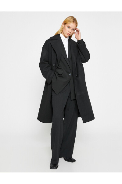 Long double-breasted cashmere coat - 1