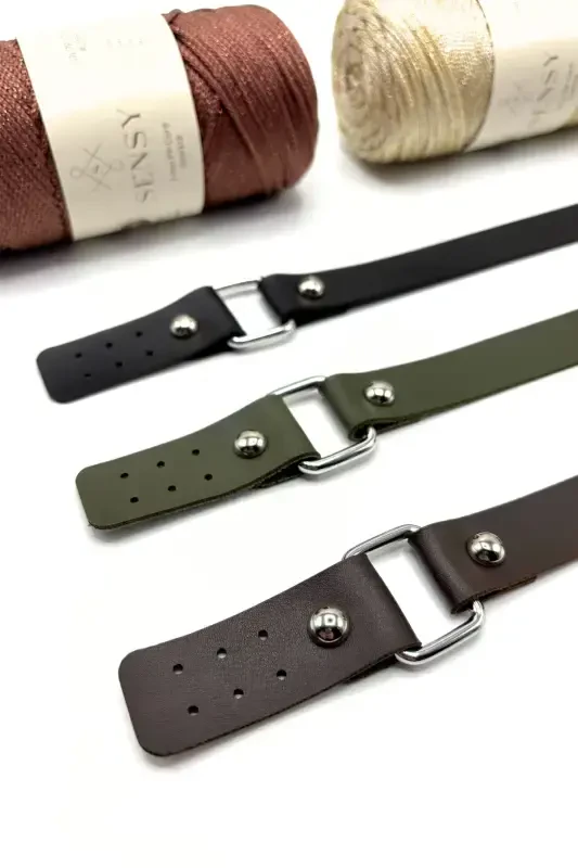 Long Double Leather Bag Handle 80 Cm - 5