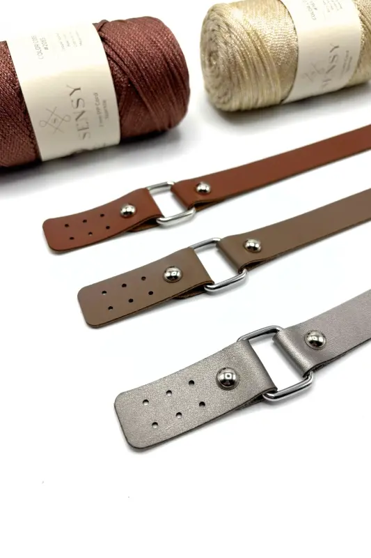 Long Double Leather Bag Strap 80cm - 4