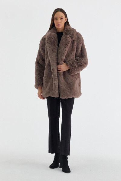 Long Faux Fur Coat Mink - 9