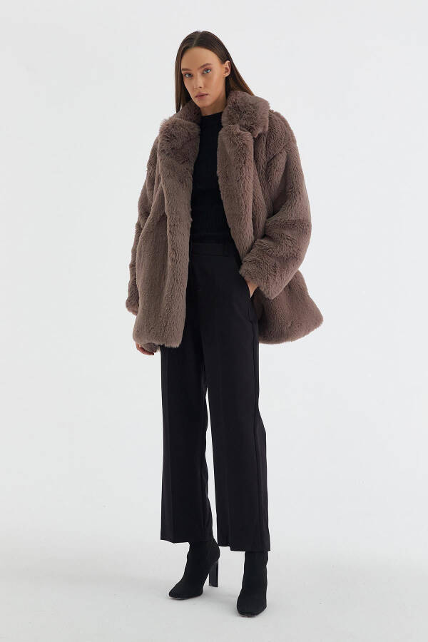 Long Faux Fur Coat Mink - 10