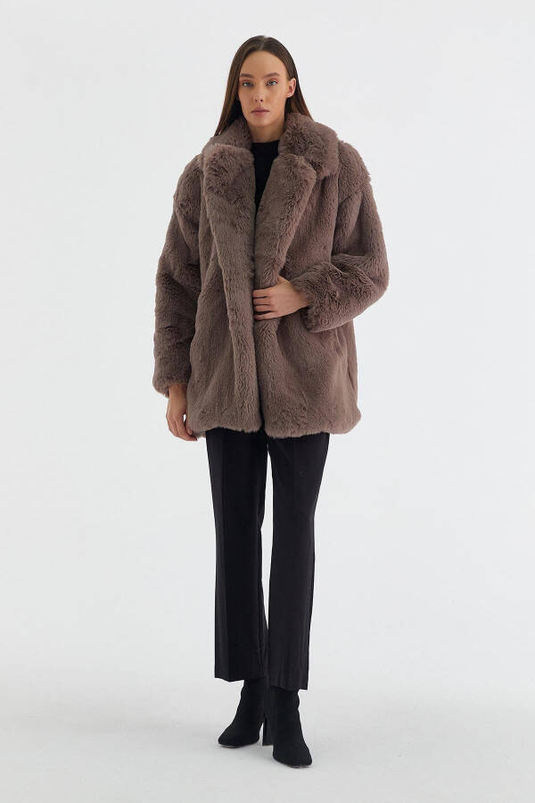 Long Faux Fur Coat Mink - 5