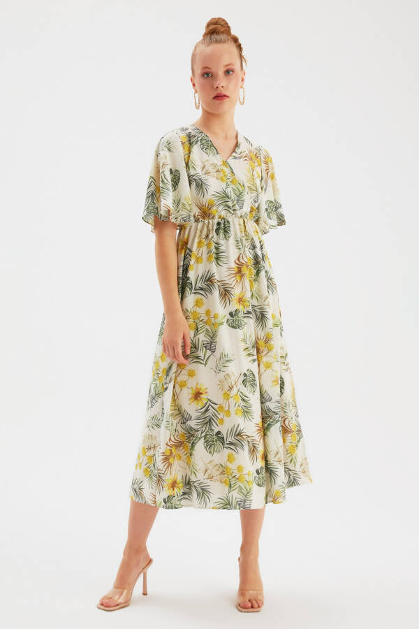 Long Floral Dress - Yellow - 1