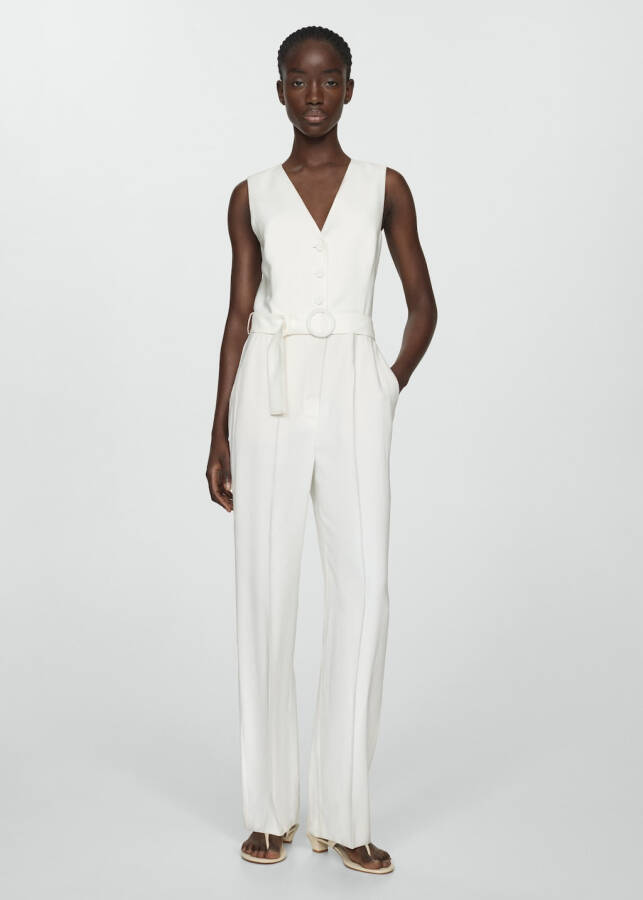 Long jumpsuit with a belt - 10