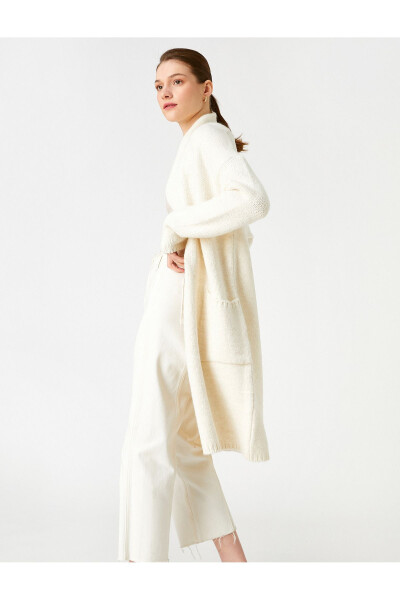 Long Knit Cardigan with Pockets - 13