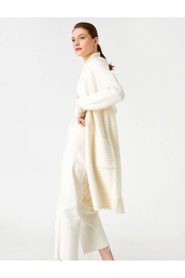 Long Knit Cardigan with Pockets - 7