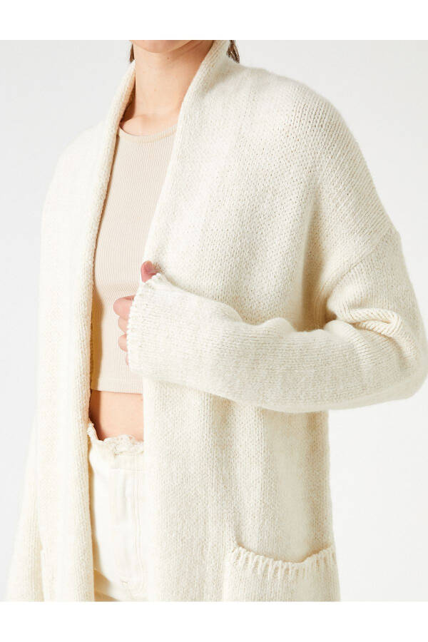 Long Knit Cardigan with Pockets - 5