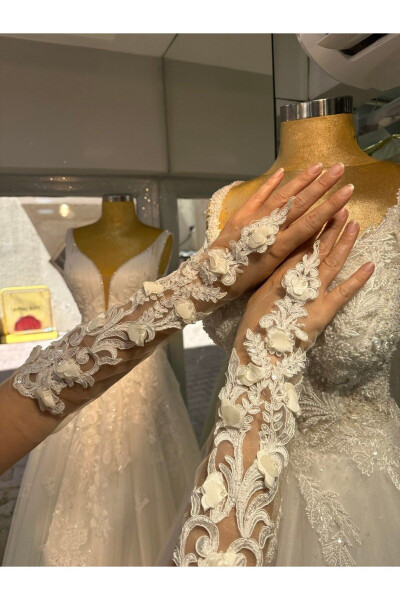 Long Lace Bridal Glove - SANEM MODA
