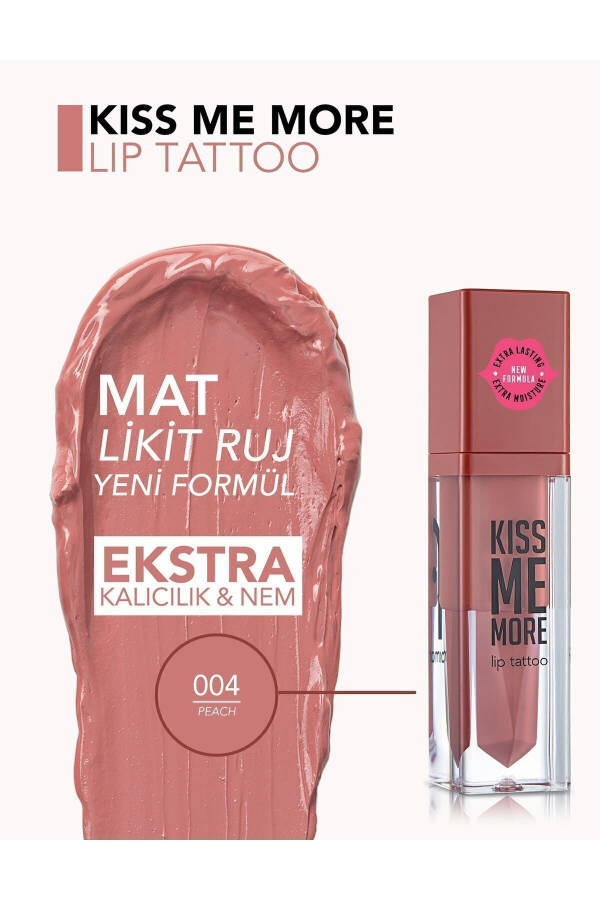 Long-Lasting Matte Lipstick - Kiss Me More-004 Peach-8682536040655 - 12