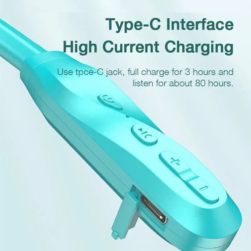 Long-Lasting Neckband Bluetooth Headphones with 120 Hours Playtime, Sports Sweatproof Earphones in Light Green, with Microphone for Running and Wireless Bluetooth Connectivity - 2