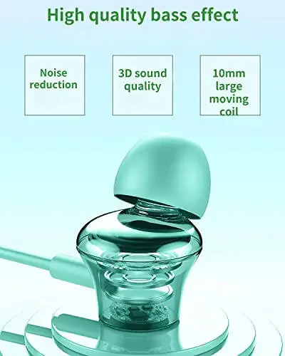 Long-Lasting Neckband Bluetooth Headphones with 120 Hours Playtime, Sports Sweatproof Earphones in Light Green, with Microphone for Running and Wireless Bluetooth Connectivity - 3