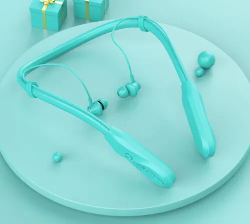 Long-Lasting Neckband Bluetooth Headphones with 120 Hours Playtime, Sports Sweatproof Earphones in Light Green, with Microphone for Running and Wireless Bluetooth Connectivity - 6