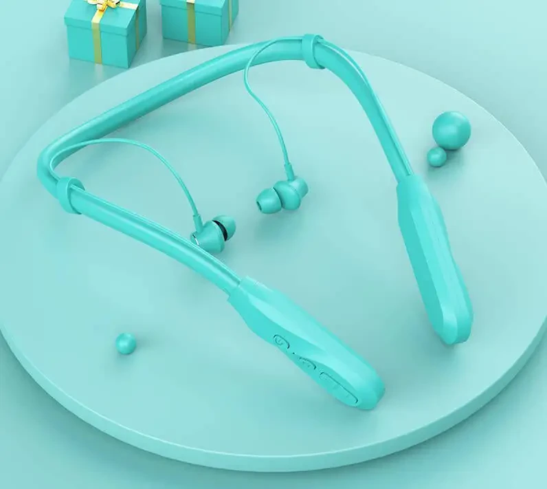 Long-Lasting Neckband Bluetooth Headphones with 120 Hours Playtime, Sports Sweatproof Earphones in Light Green, with Microphone for Running and Wireless Bluetooth Connectivity - 6