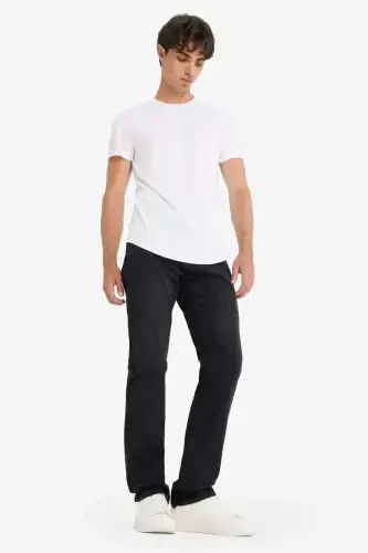 Long Muscle Fit Crew Neck Basic Short Sleeve T-Shirt White - DEFACTO (1)