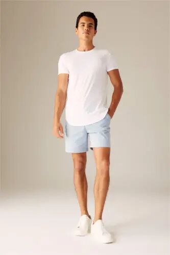 Long Muscle Fit Crew Neck Basic Short Sleeve T-Shirt White - DEFACTO (1)