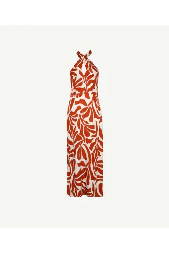 Long Open Back Dress with Neck Tie - YARGICI (1)