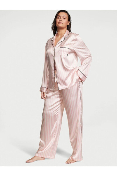 Long Satin Pajama Set - 7