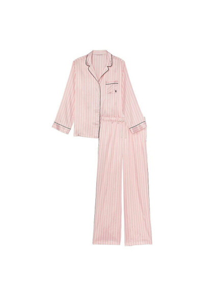 Long Satin Pajama Set - 9