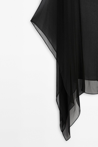 Long Semi-Transparent Silk Cape - 7