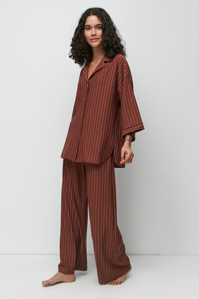 Long Shirt Pant Suit 9140 Brown - 7