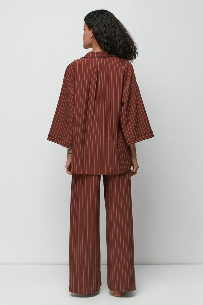 Long Shirt Pant Suit 9140 Brown - 8