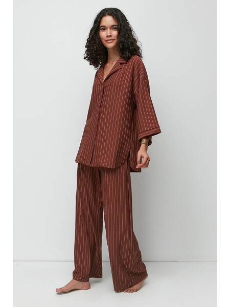 Long Shirt Pant Suit 9140 Brown - 3