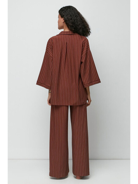 Long Shirt Pant Suit 9140 Brown - 4