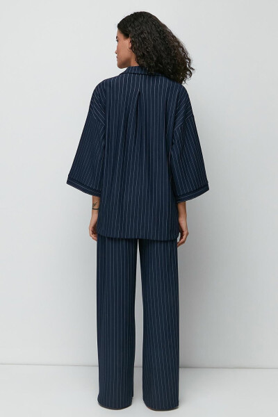 Long Shirt Pants Suit 9140 Navy - 10