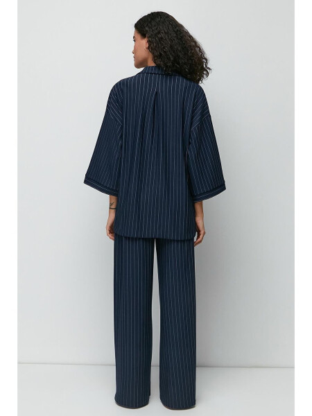 Long Shirt Pants Suit 9140 Navy - 5