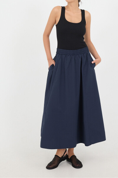 Long Skirt with Elastic Waist and Pockets E13751-L3 - 1