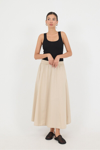 Long Skirt with Elastic Waist and Pockets E13751-L3 