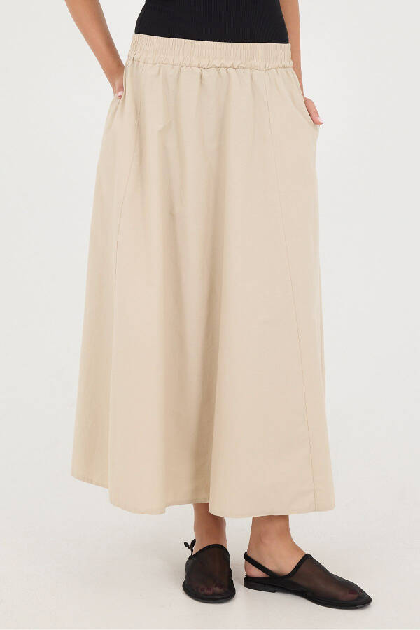 Long Skirt with Elastic Waist and Pockets E13751-L3 - 5