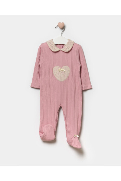 Long Sleeve 100% Cotton Baby Neck Gift Girl Baby Bootie Jumpsuit 3-9 Months - 7