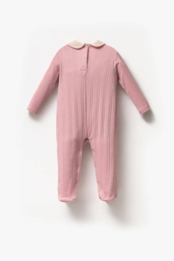 Long Sleeve 100% Cotton Baby Neck Gift Girl Baby Bootie Jumpsuit 3-9 Months - 2