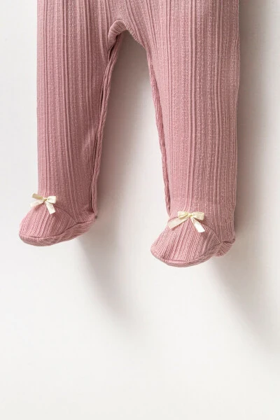 Long Sleeve 100% Cotton Baby Neck Gift Girl Baby Bootie Jumpsuit 3-9 Months - 5