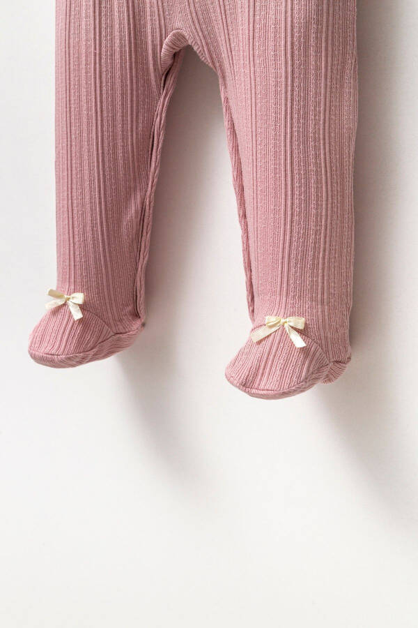 Long Sleeve 100% Cotton Baby Neck Gift Girl Baby Bootie Jumpsuit 3-9 Months - 5