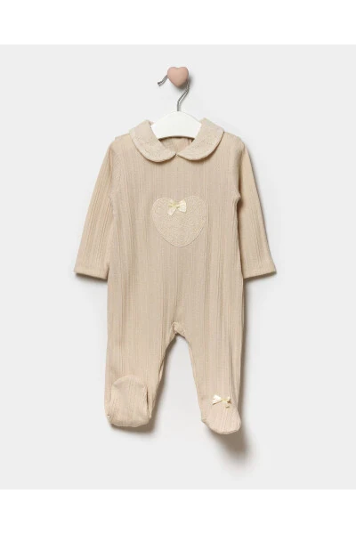 Long Sleeve 100% Cotton Baby Neck Gift Girl Baby Bootie Romper 3-9 Months - 7