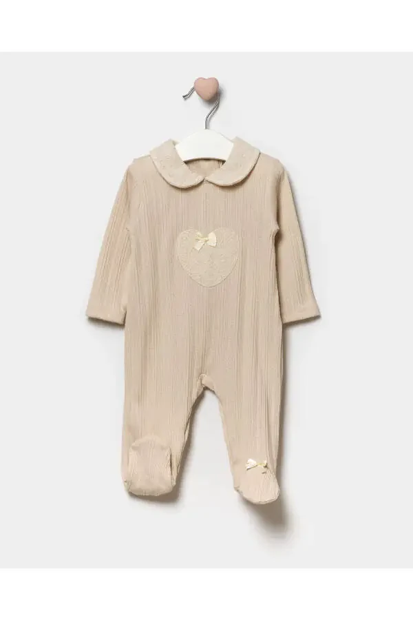 Long Sleeve 100% Cotton Baby Neck Gift Girl Baby Bootie Romper 3-9 Months - 7