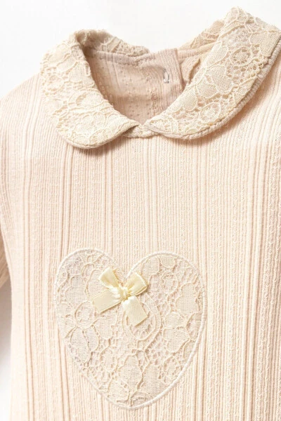 Long Sleeve 100% Cotton Baby Neck Gift Girl Baby Bootie Romper 3-9 Months - 3