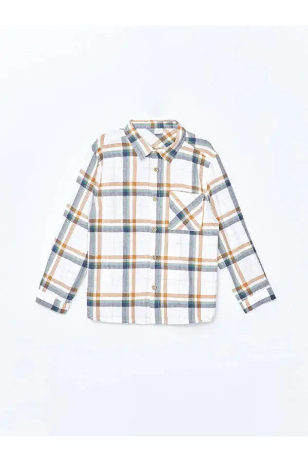 Long Sleeve Baby Boy Plaid Shirt - 1