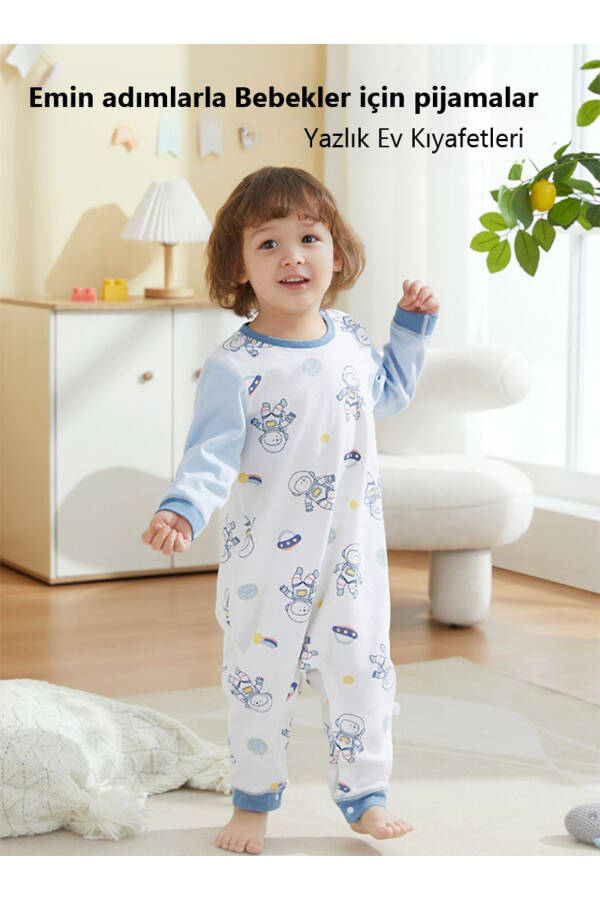 Long Sleeve Baby/Kid Romper-Pajamas-Overall, 100% Organic Cotton, Four Seasons, 12-18 Months - 2