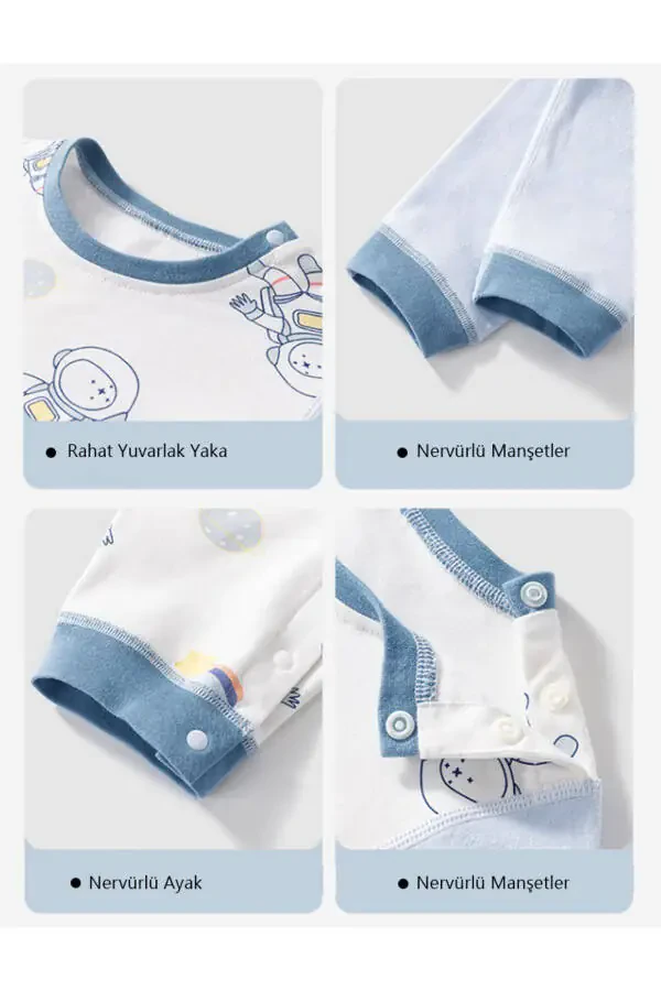 Long Sleeve Baby/Toddler Jumpsuit-Pajamas-Overall, 100% Organic Cotton, All Seasons, 3-4 Years - 6