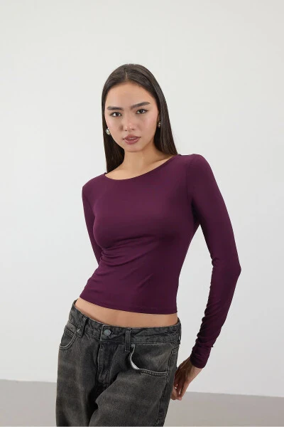 Long Sleeve Basic Blouse B1605-s4 - ADDAX