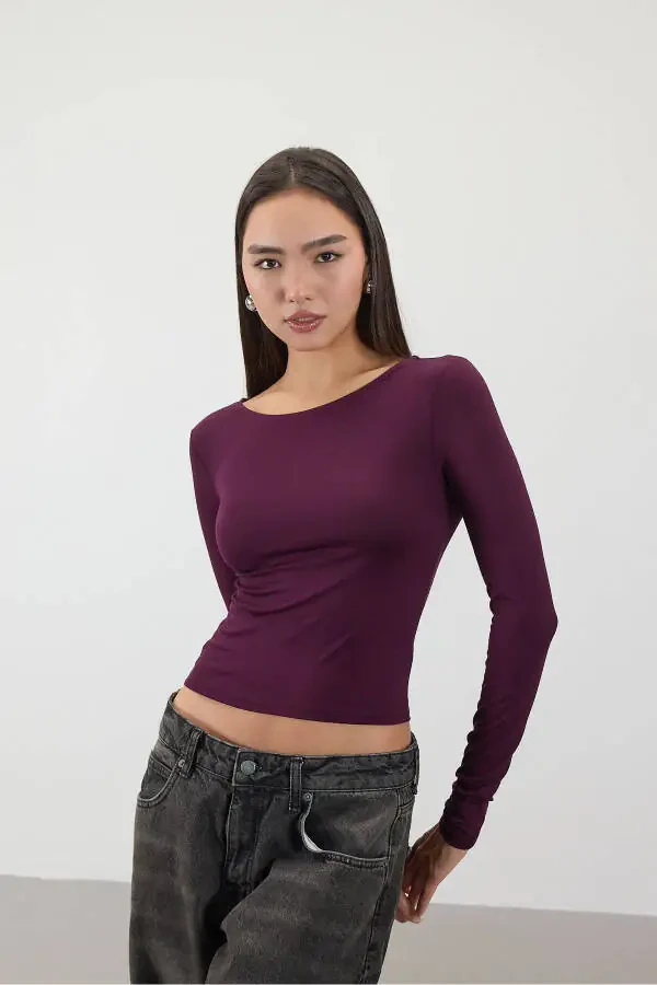 Long Sleeve Basic Blouse B1605-s4 - 1