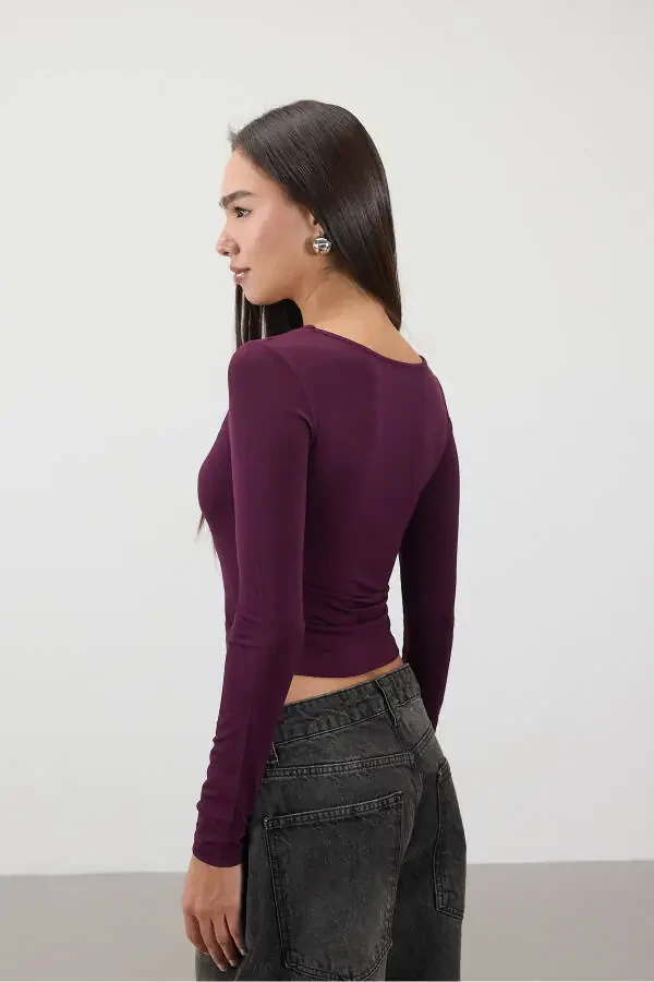 Long Sleeve Basic Blouse B1605-s4 - 5